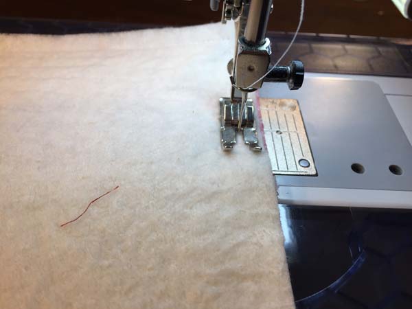 Canadian Flag Mug Rug Sew Layers Together