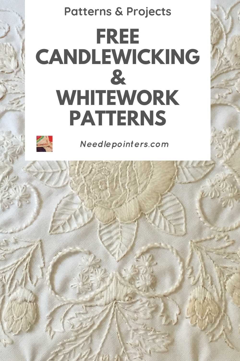 Free Projects and Patterns for Candlewicking & Whitework