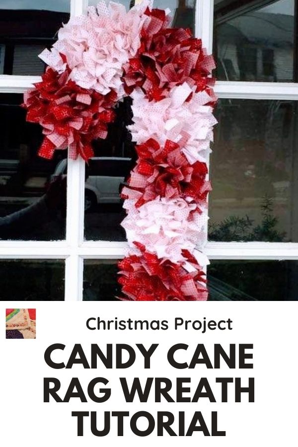 Candy Cane Rag Wreath Tutorial - pin