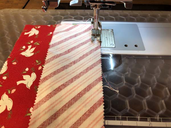 Casserole Hot Pad 6 Sew Strips to Blocks