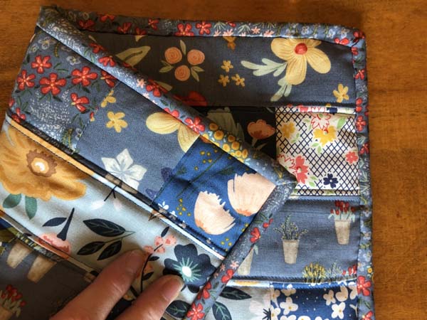 Casserole Hot Pad Blues showing both sides