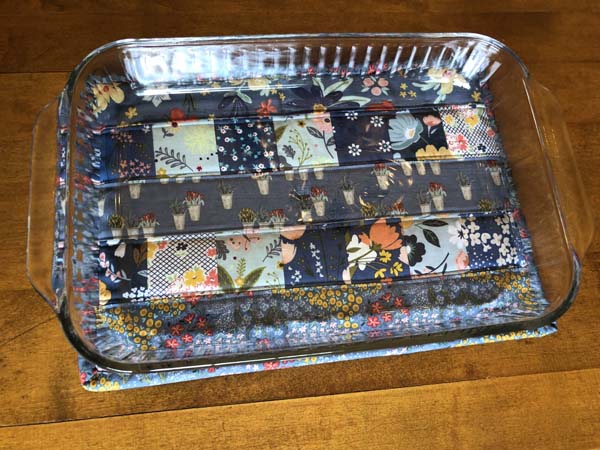Casserole Hot Pad Blues with Casserole Dish