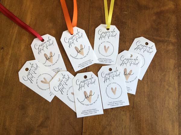 Casserole Hot Pad Tags