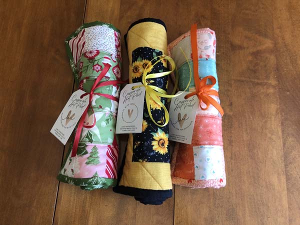 Casserole Hot Pads Rolled with Tags