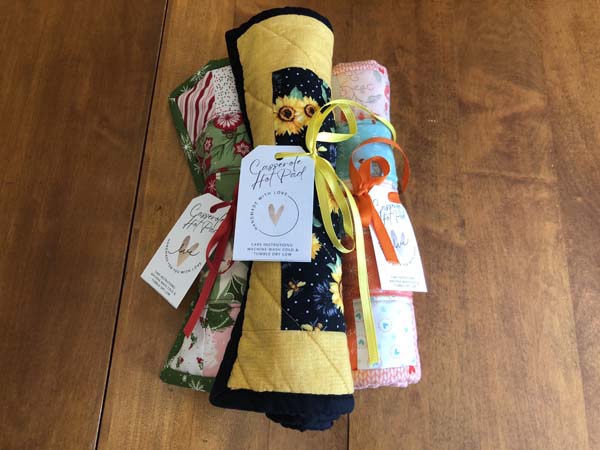 Casserole Hot Pads Rolled with tags stacked