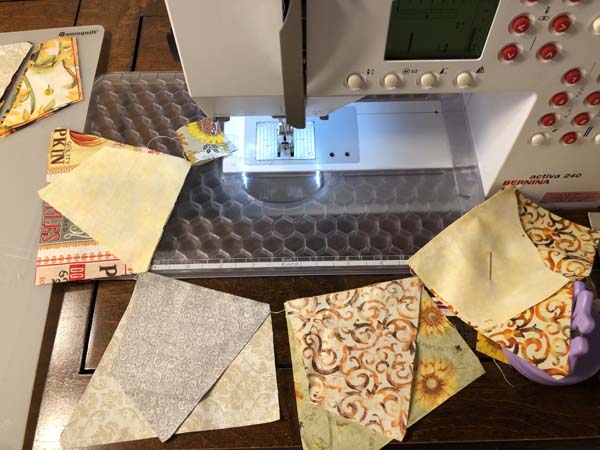 Chain Piecing Blocks 8 showing chained blocks