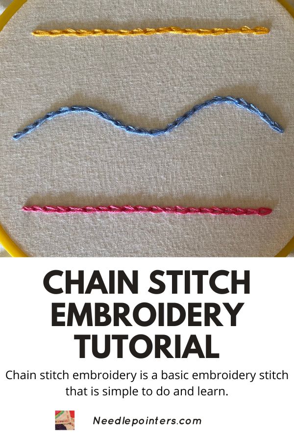 Chain Stitch Embroidery Tutorial - pin