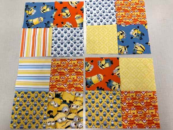 Charm Pack Quilt Pattern - Several Four Patch Blocks Completed