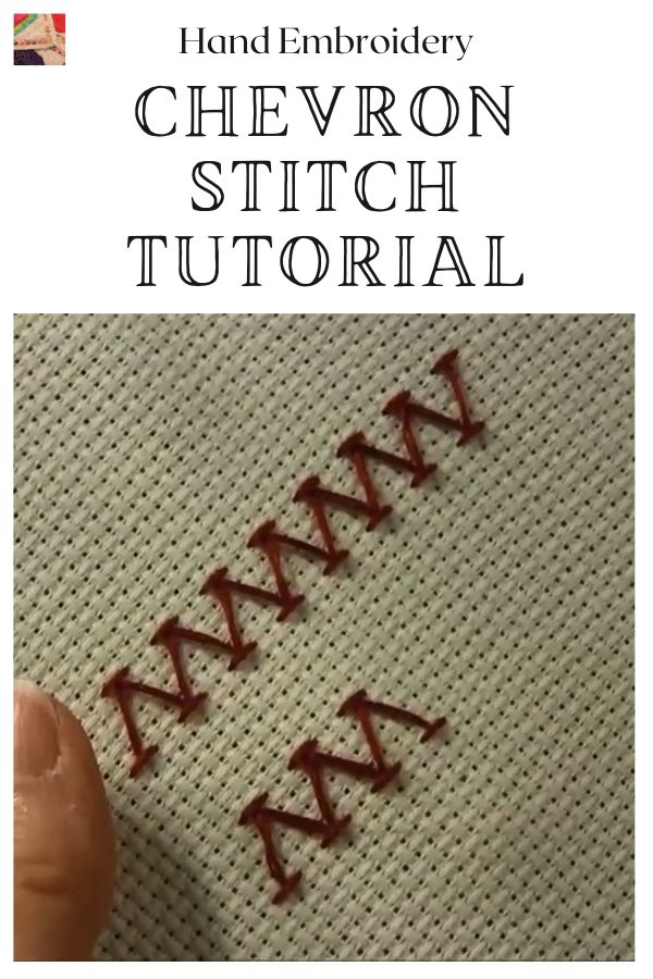 Hand Embroidery Chevron Stitch Tutorial - pin