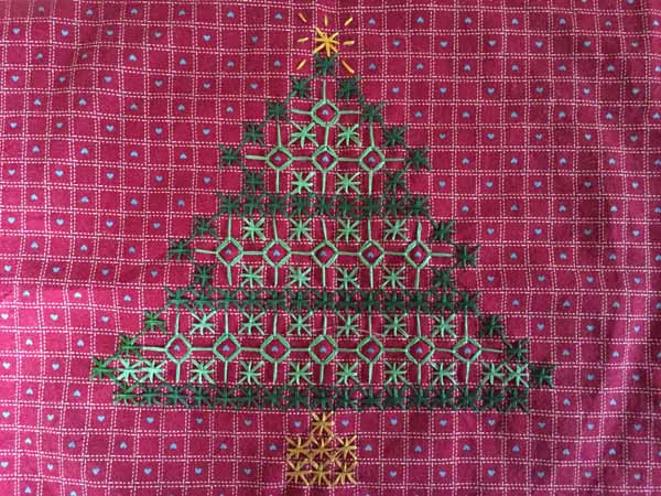 Chicken Scratch Christmas Tree Pattern Finished