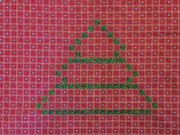 Chicken Scratch Embroidery Christmas Tree Pattern Outline