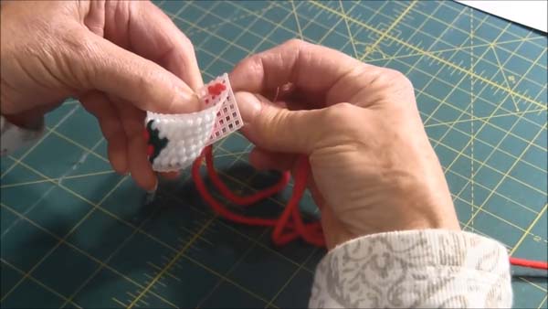 Christmas Basket Ornament Plastic Canvas 6 Continental Stitch