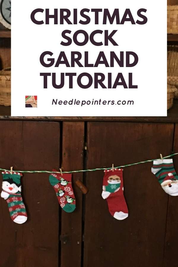 Christmas Sock Garland Tutorial - pin