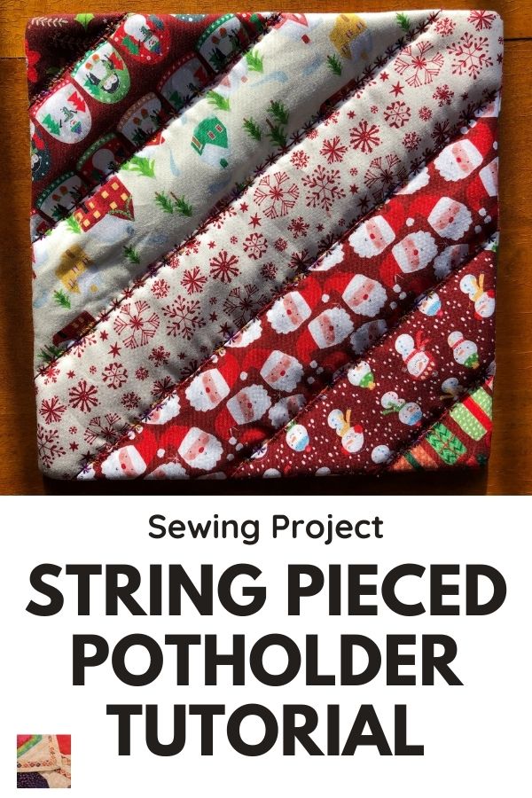 String Pieced Potholder Tutorial - Christmas