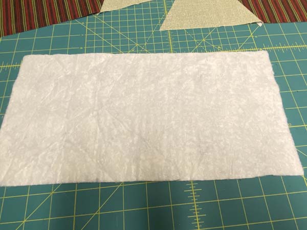 Christmas Tree Mug Rug Batting on Table