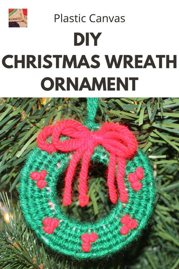 Christmas Wreath Ornament from Plastic Canvas 