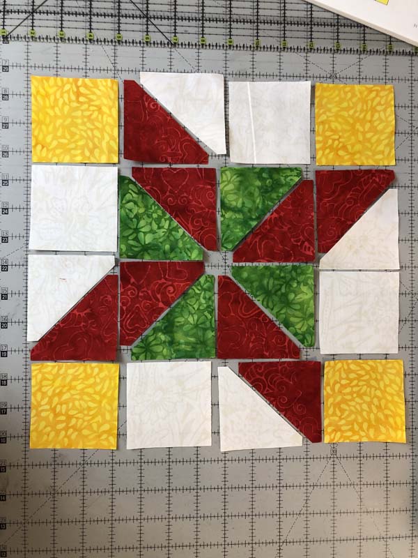 Clays Choice Block 17 Cut Fabrics 10 inch block layout