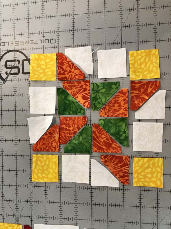 Clays Choice Block 18 Cut Fabrics 5 inch block layout