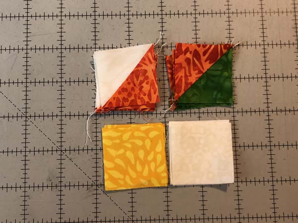 Clays Choice Block 29 5 inch block Stack four patch fabrics together