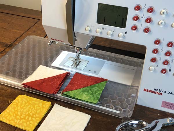 Clays Choice Block 30 Sew four patch fabrics together