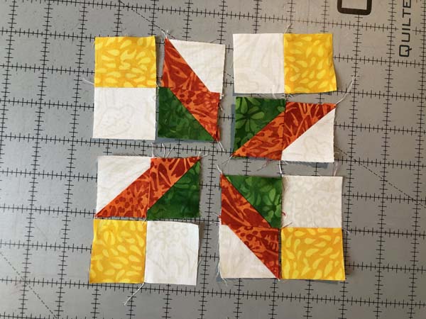 Clays Choice Block 32 5 inch Block Layout with Four Patch Half Sewn