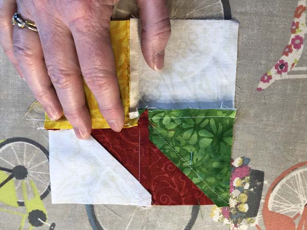 Clays Choice Block 41 Four Patch Finger Press Seams In Circle