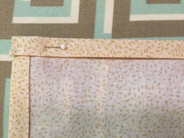 Everyday Cloth Napkin Tutorial - Corner Pinned Closeup