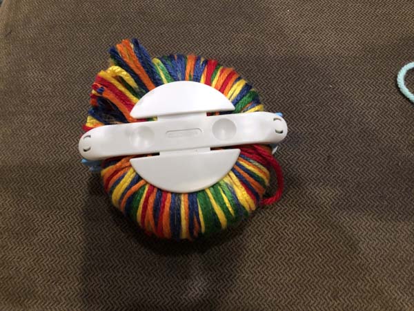 Clover Maker Pom poms Wrapped with Variagated Yarn
