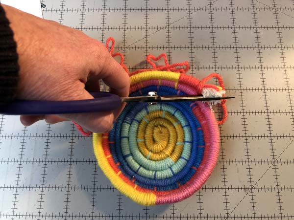 Coil Basket 38 Cut Cord End on Angle