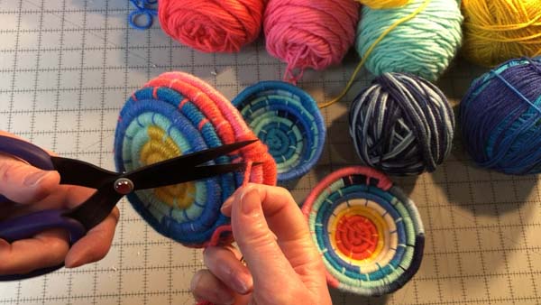 Coil Basket 45 Trim off Yarn