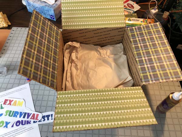 College Exam Care Package Flaps Decorated