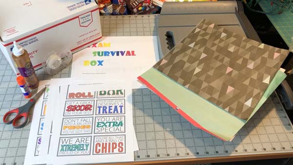 College Exam Care Package Supplies