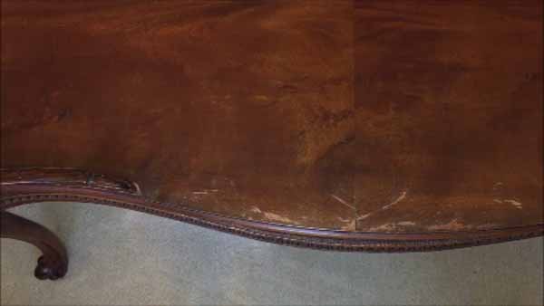 Conceal Furniture Scratches with Coffee Grounds - BEFORE