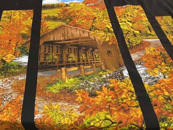 Covered Bridge Panel Quilt Close Up