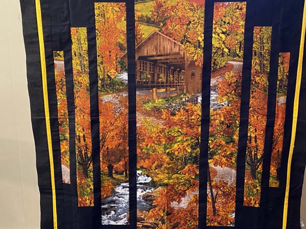 Covered Bridge Panel Quilt Finished 2