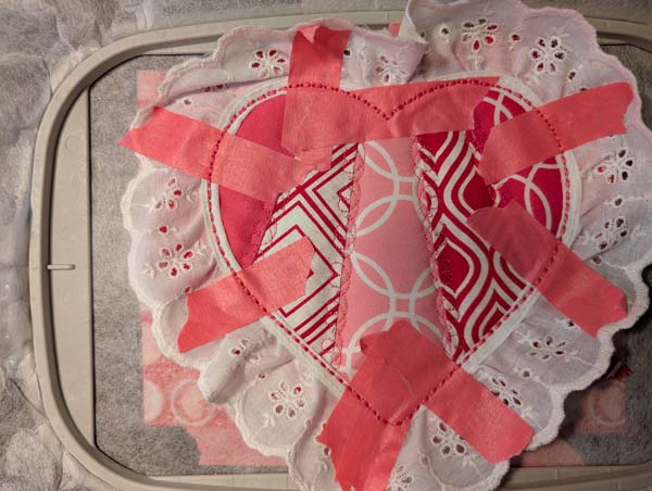 Crazy Patch Heart Stitched Lace