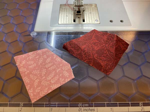 Crazy Patchwork Heart First Two Fabrics