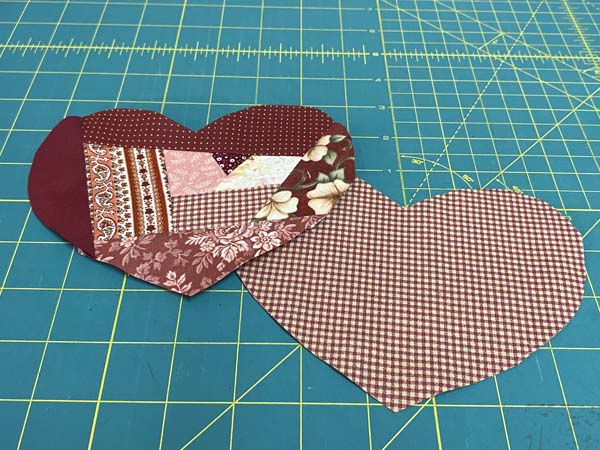 Crazy Patchwork Heart Front and Back Ready