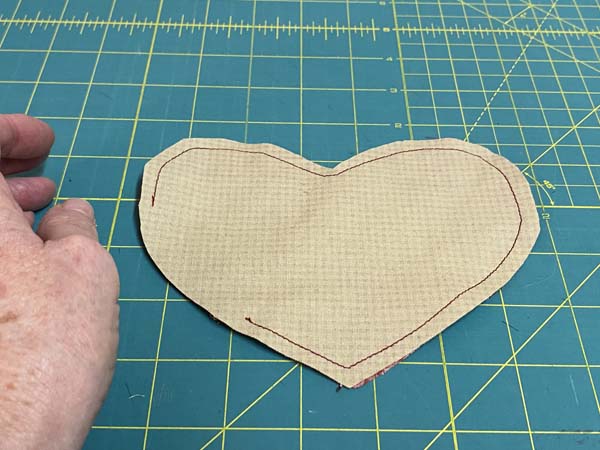 Crazy Patchwork Heart Front and Back Sewn Together