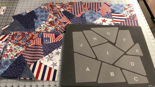 Crazy Quilt Block Accuquilt Die with Finished Blocks