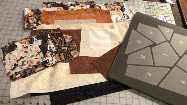 Crazy Quilt Block Accuquilt Die with Scraps