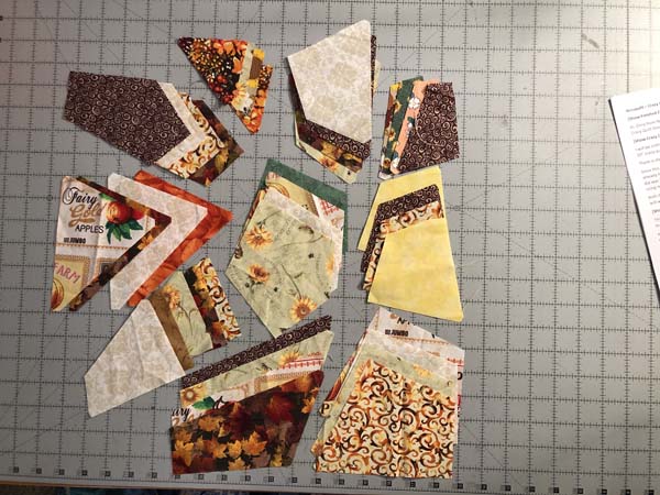 Crazy Quilt Block Cut Stacked Scrappy Fabrics