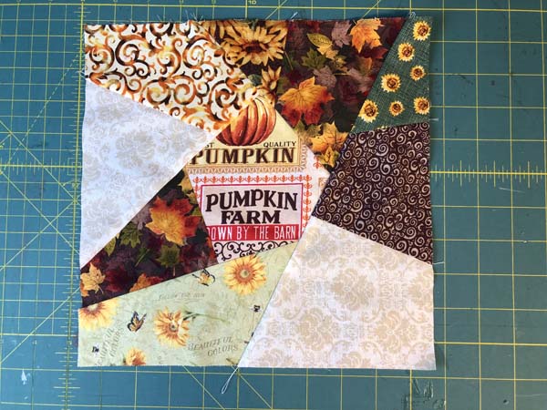 Crazy Quilt Block Scrappy Sample Fall