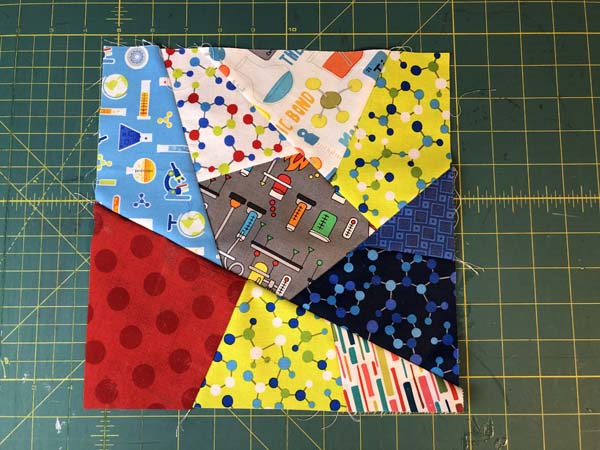 Crazy Quilt Block Scrappy Sample Science