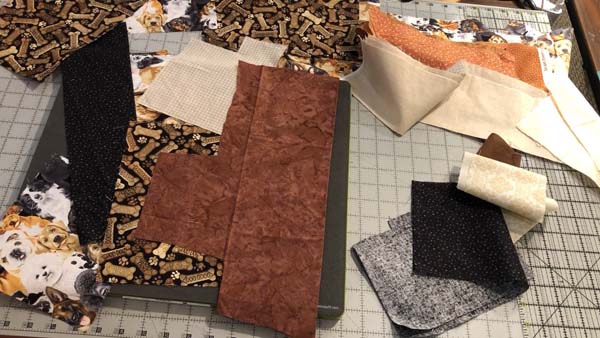 Crazy Quilt Block Scraps on Accuquilt Die