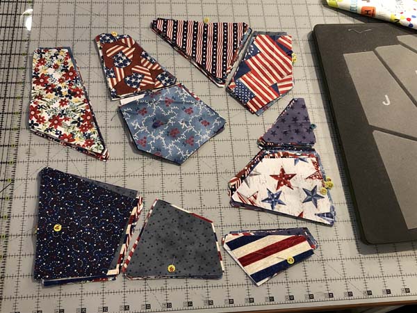 Crazy Quilt Block pieces labeled