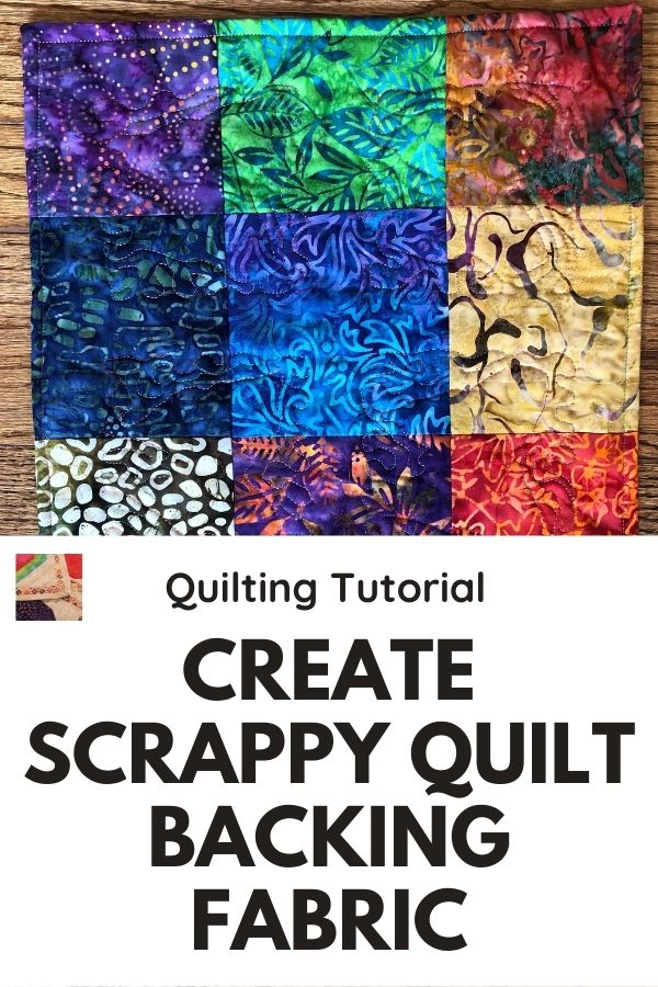 Create Scrappy Quilt Backing - pin