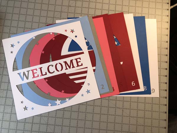 Cricut Shadowboxes Cut layers fanned out