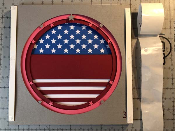 Cricut Shadowboxes Mat board In Place with glue dots