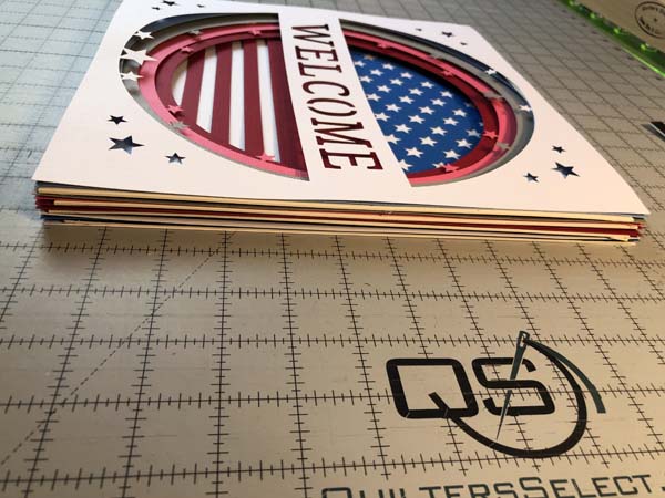 Cricut Shadowboxes Showing layers with mat board